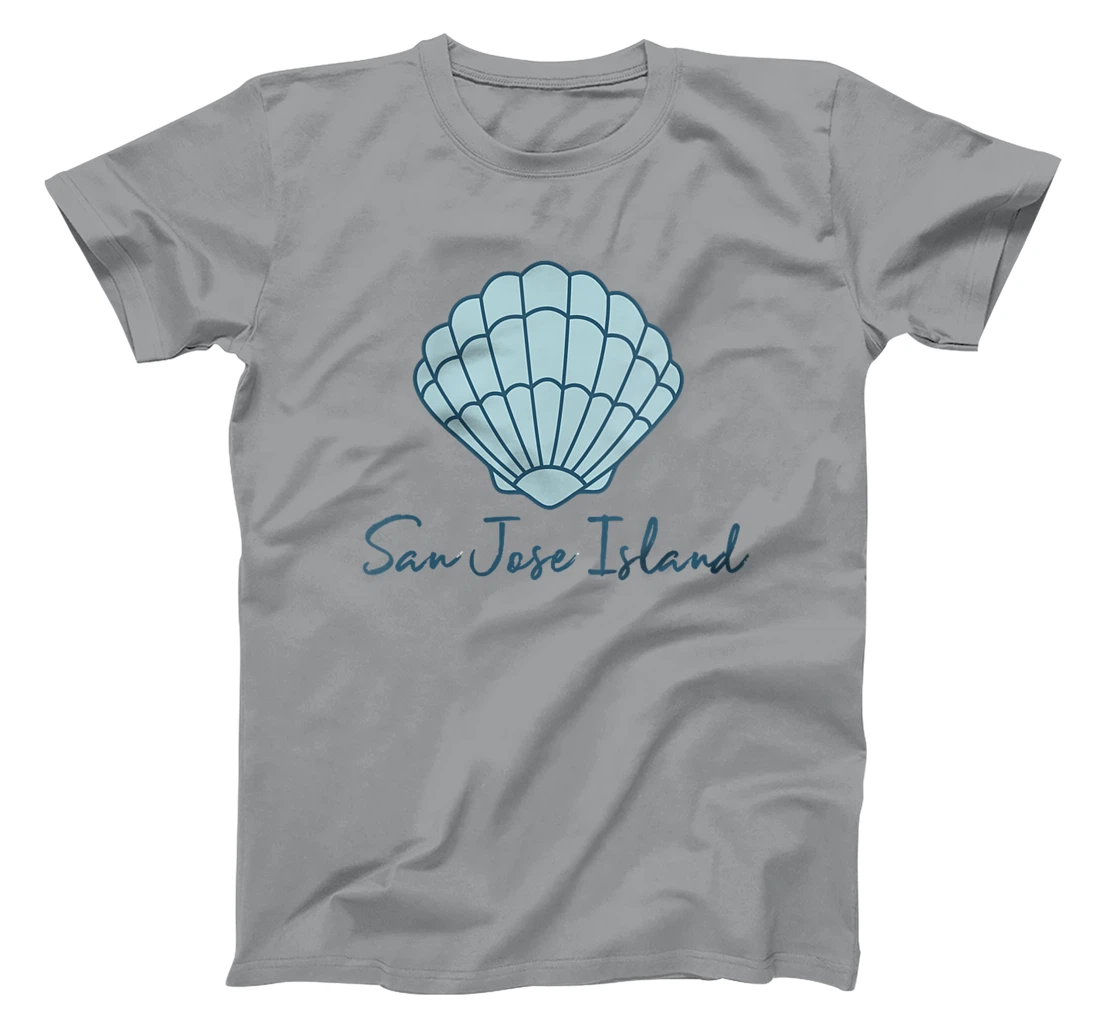 Womens San Jose Island Texas Scallop Shell Seashells Beach Combing T-Shirt