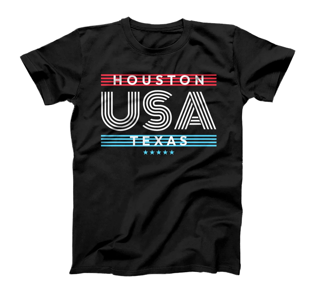 Houston Texas USA Retro Stripes Design Premium T-Shirt