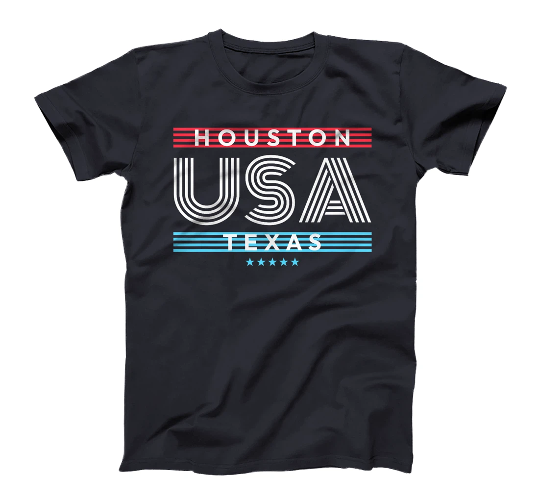 Houston Texas USA Retro Stripes Design Premium T-Shirt