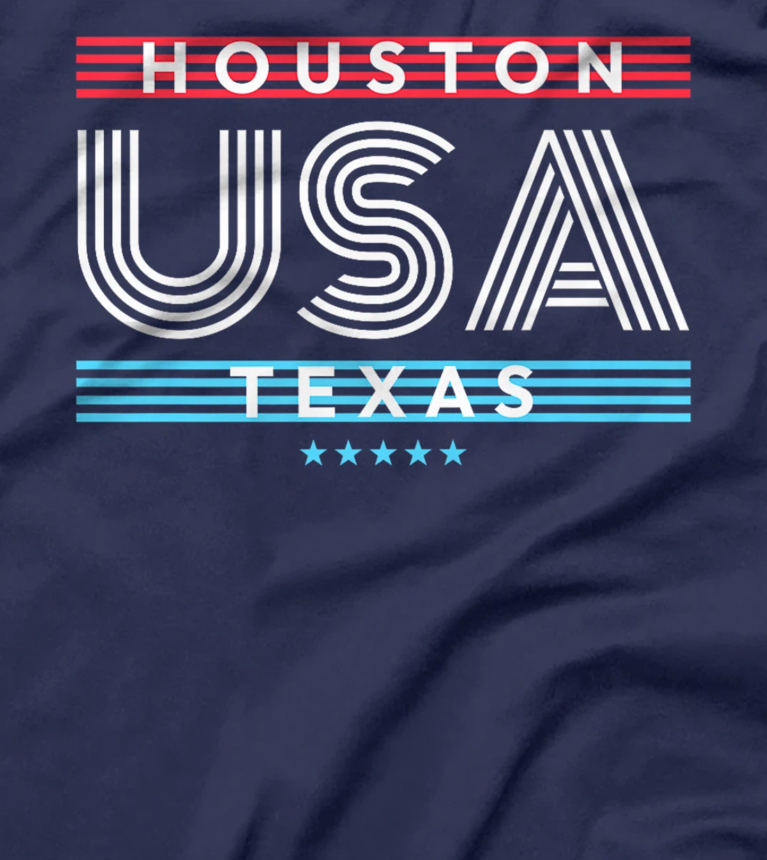 Houston Texas USA Retro Stripes Design Premium T-Shirt