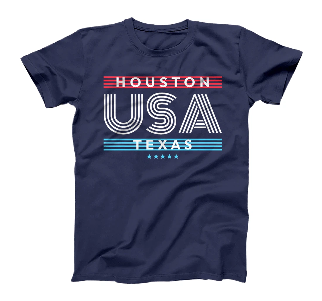 Houston Texas USA Retro Stripes Design Premium T-Shirt