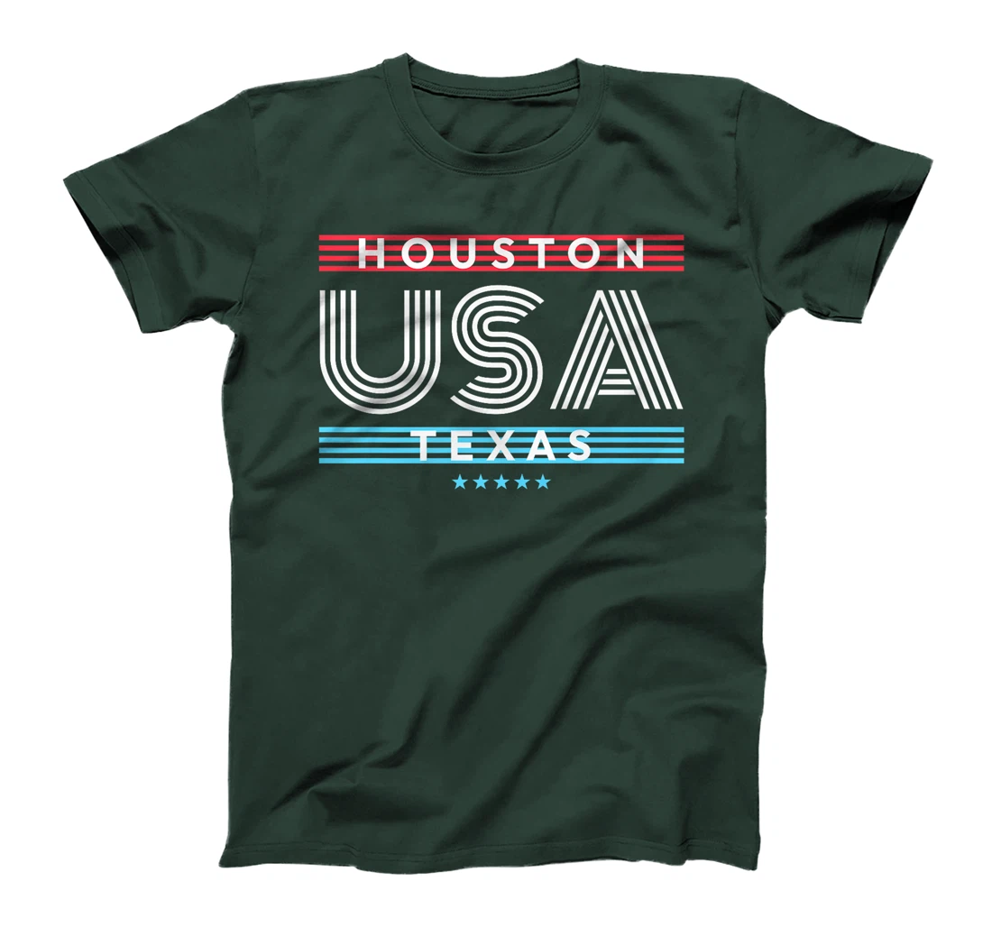 Houston Texas USA Retro Stripes Design Premium T-Shirt
