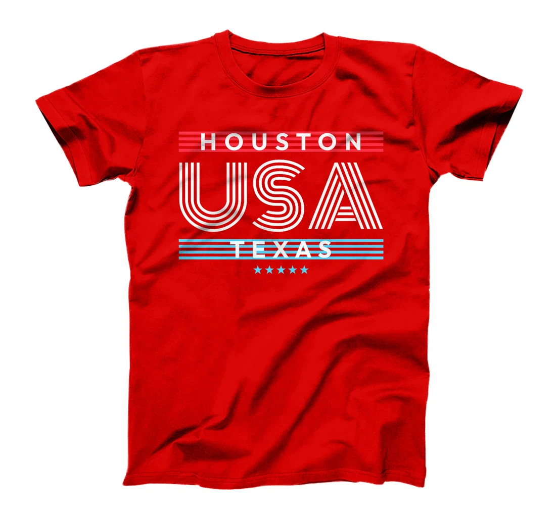 Houston Texas USA Retro Stripes Design Premium T-Shirt