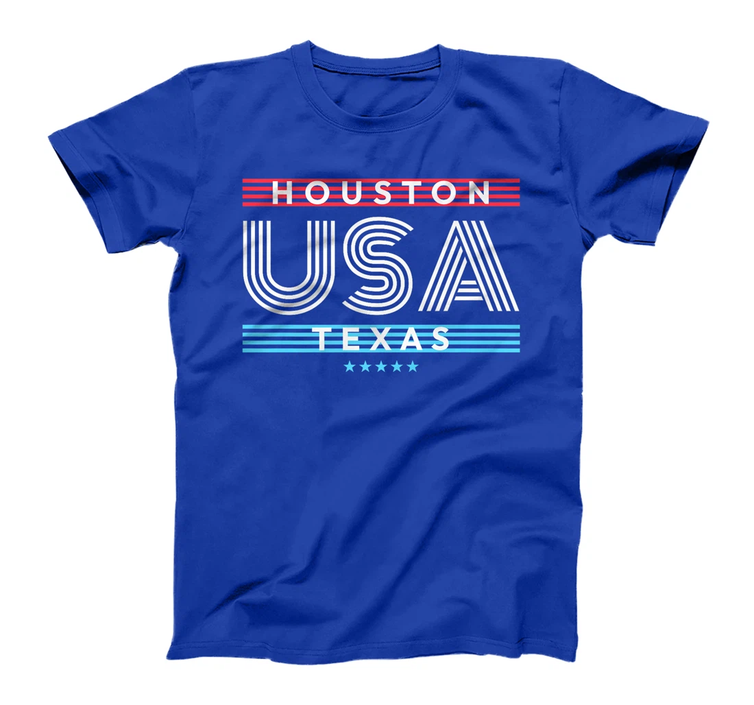 Houston Texas USA Retro Stripes Design Premium T-Shirt