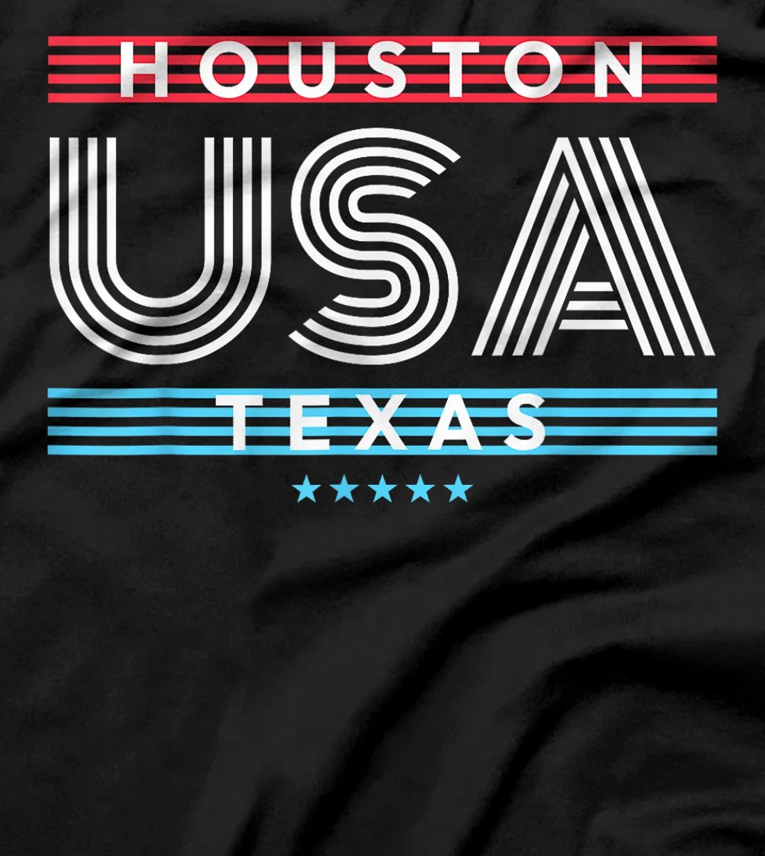 Houston Texas USA Retro Stripes Design T-Shirt