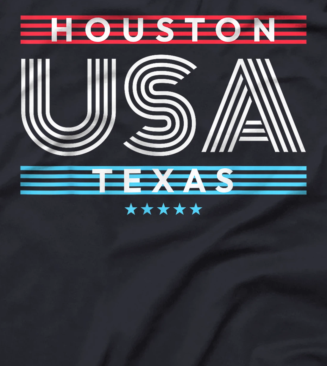 Houston Texas USA Retro Stripes Design T-Shirt
