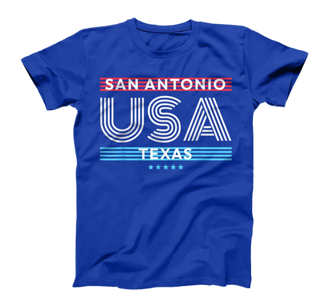 San Antonio Texas USA Retro Stripes Design T-Shirt