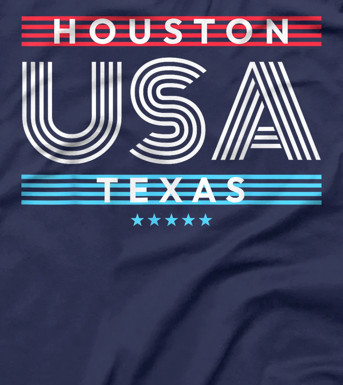 Houston Texas USA Retro Stripes Design T-Shirt