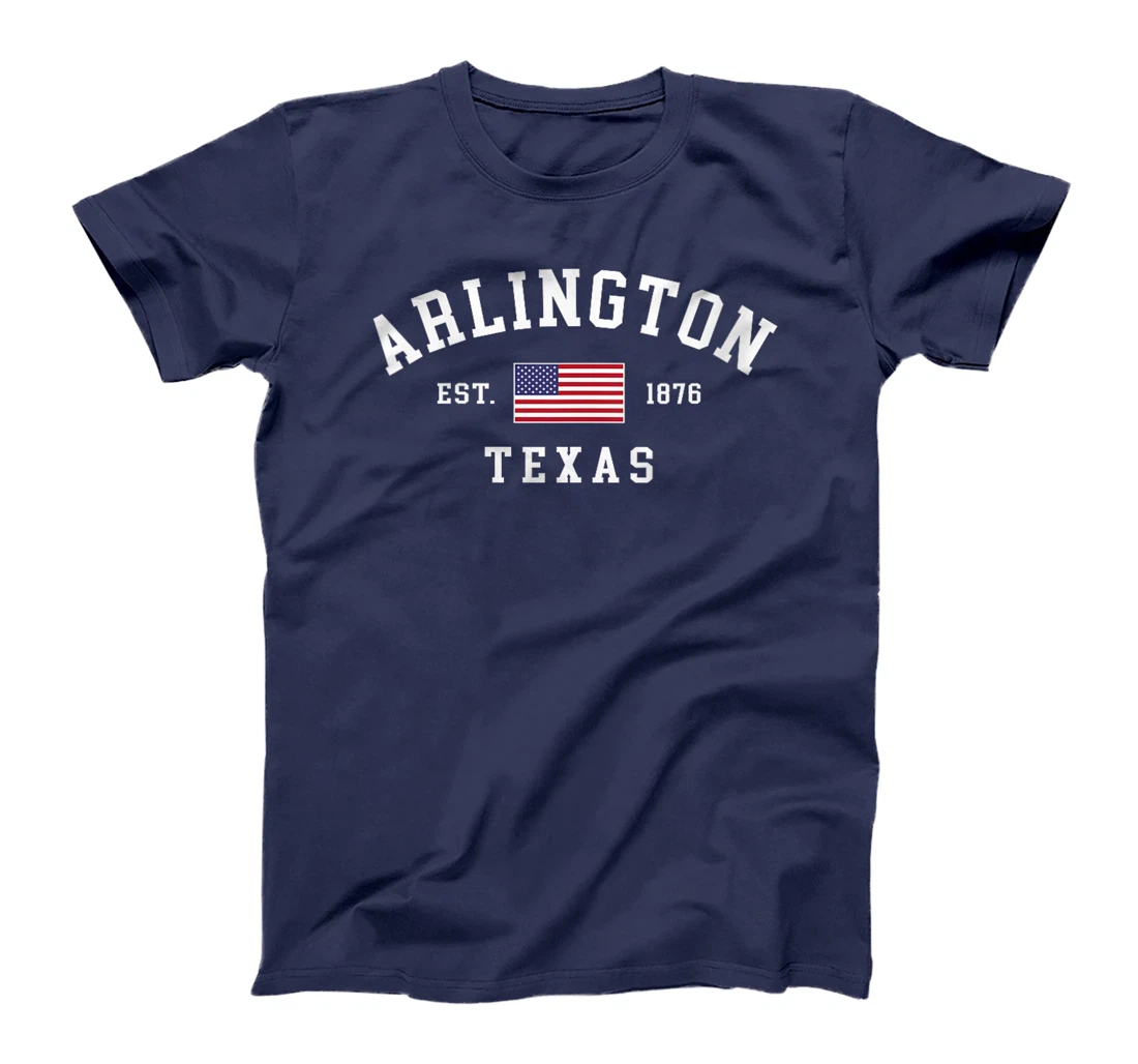 Womens Arlington Texas July 4th US Flag Retro Throwback T-Shirt