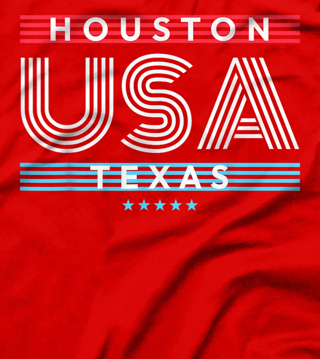 Houston Texas USA Retro Stripes Design T-Shirt