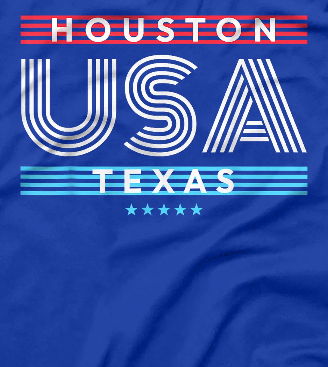 Houston Texas USA Retro Stripes Design T-Shirt
