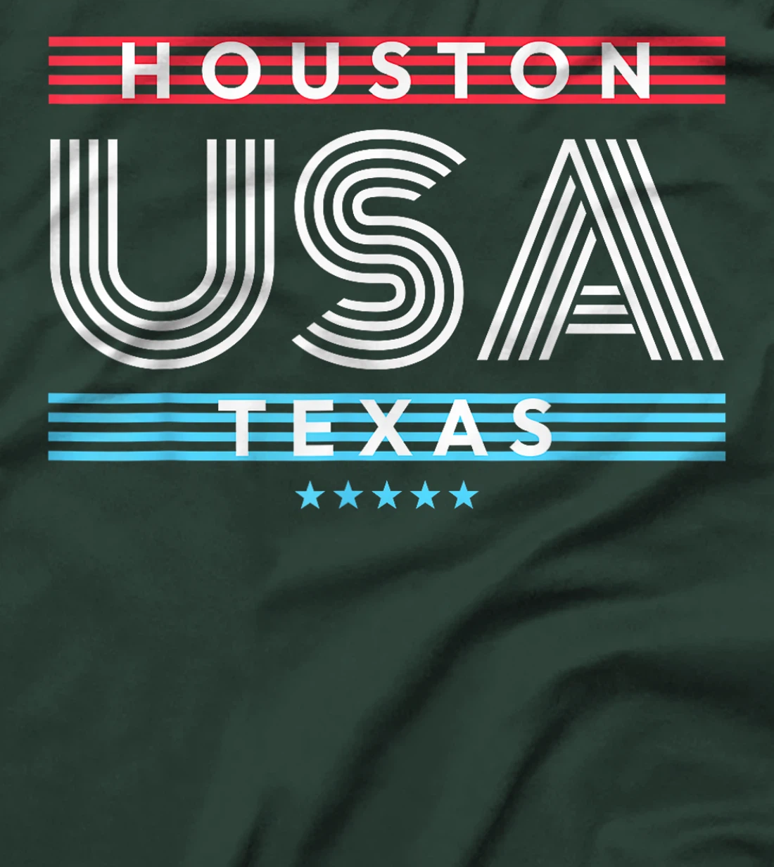 Houston Texas USA Retro Stripes Design T-Shirt