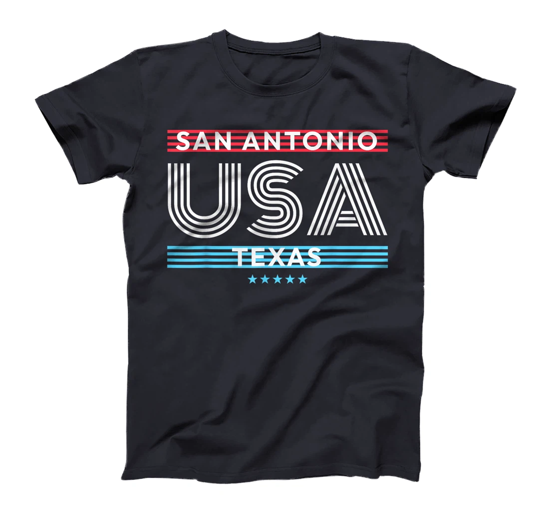 San Antonio Texas USA Retro Stripes Design T-Shirt
