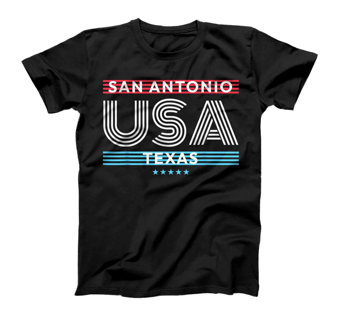 San Antonio Texas USA Retro Stripes Design T-Shirt