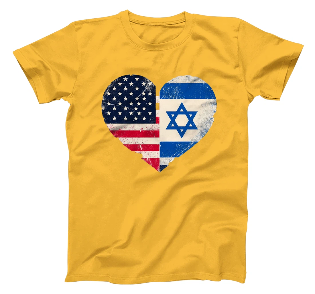 Womens USA Israel Heart - Dual Citizenship T-Shirt
