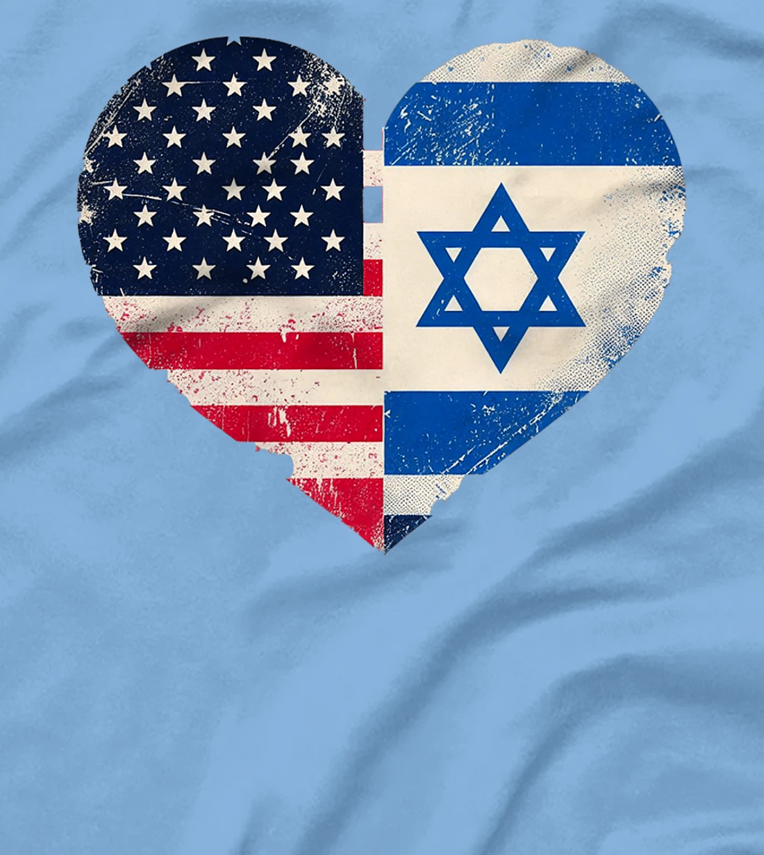 Womens USA Israel Heart - Dual Citizenship T-Shirt