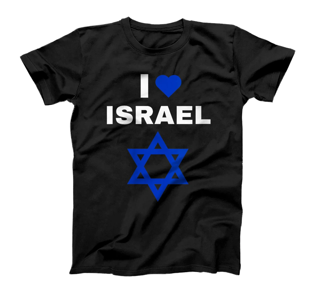 Womens I Love Israel Blue Star of David Support Israel T-Shirt
