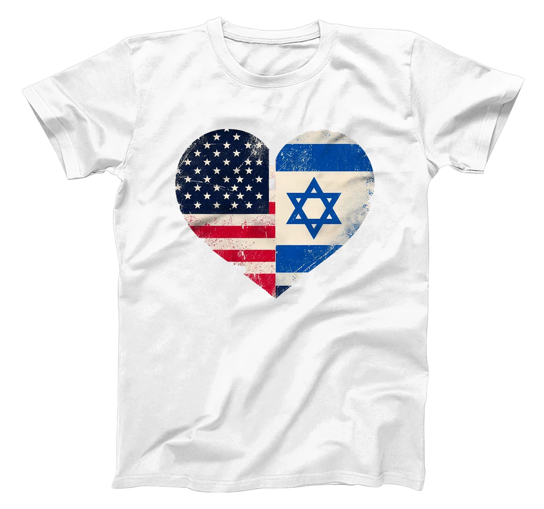 Womens USA Israel Heart - Dual Citizenship T-Shirt