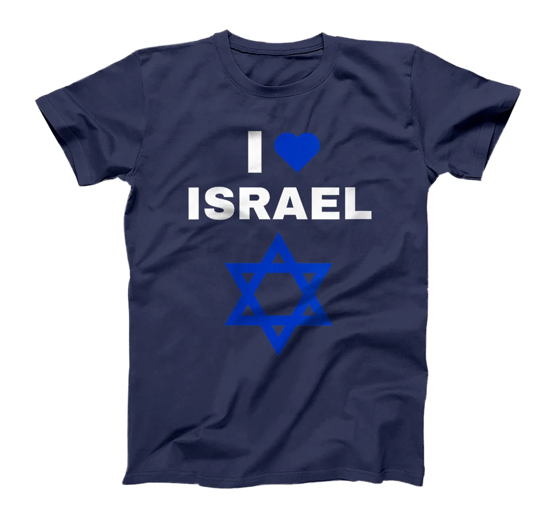 Womens I Love Israel Blue Star of David Support Israel T-Shirt