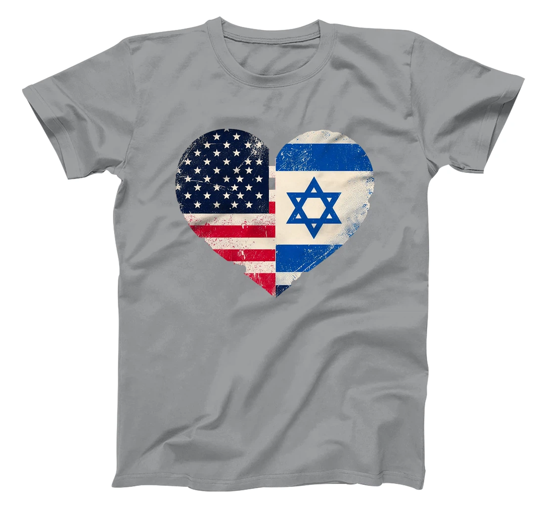 Womens USA Israel Heart - Dual Citizenship T-Shirt