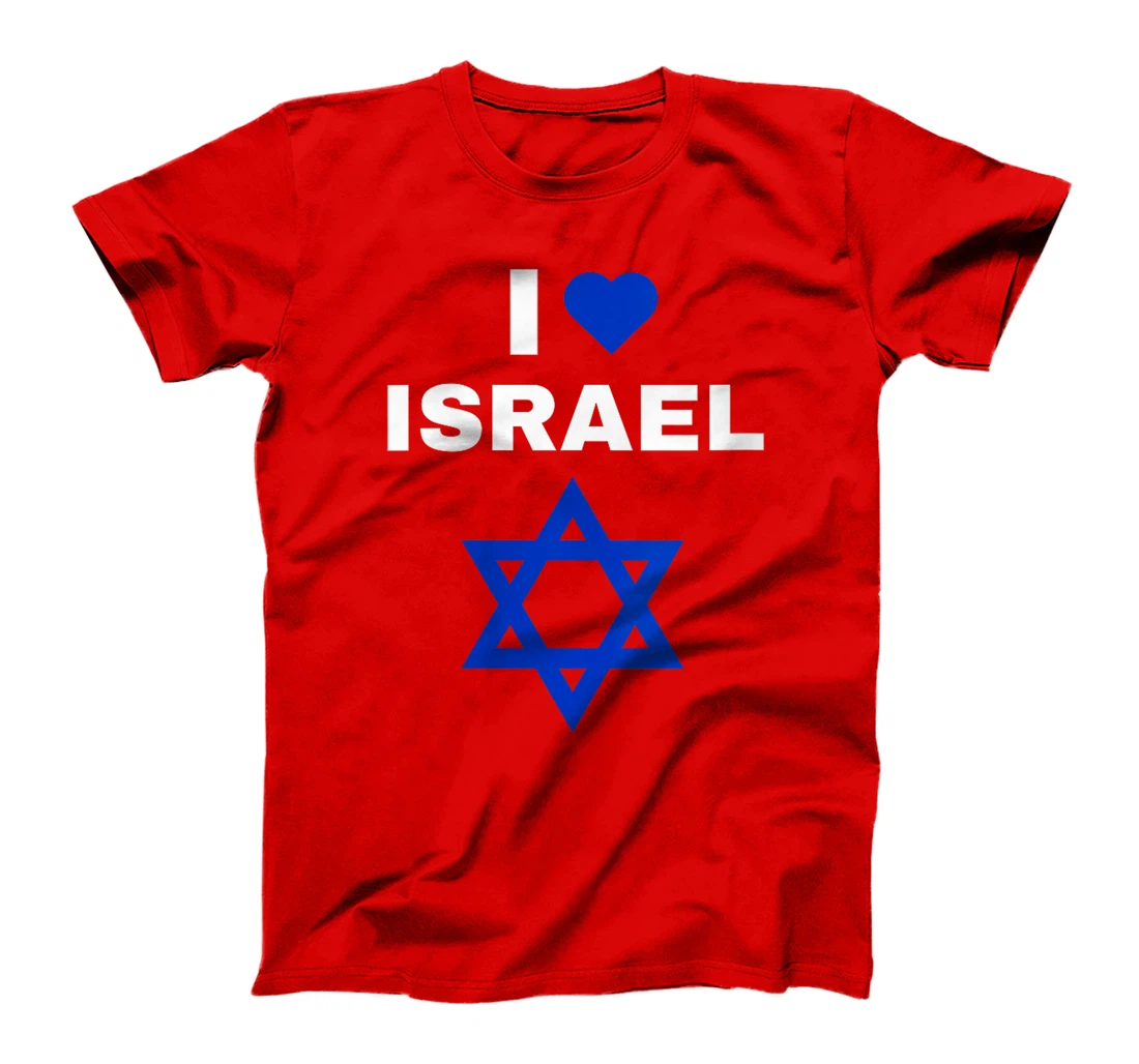 Womens I Love Israel Blue Star of David Support Israel T-Shirt