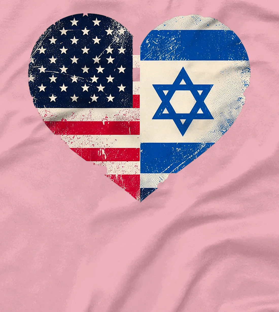 Womens USA Israel Heart - Dual Citizenship T-Shirt
