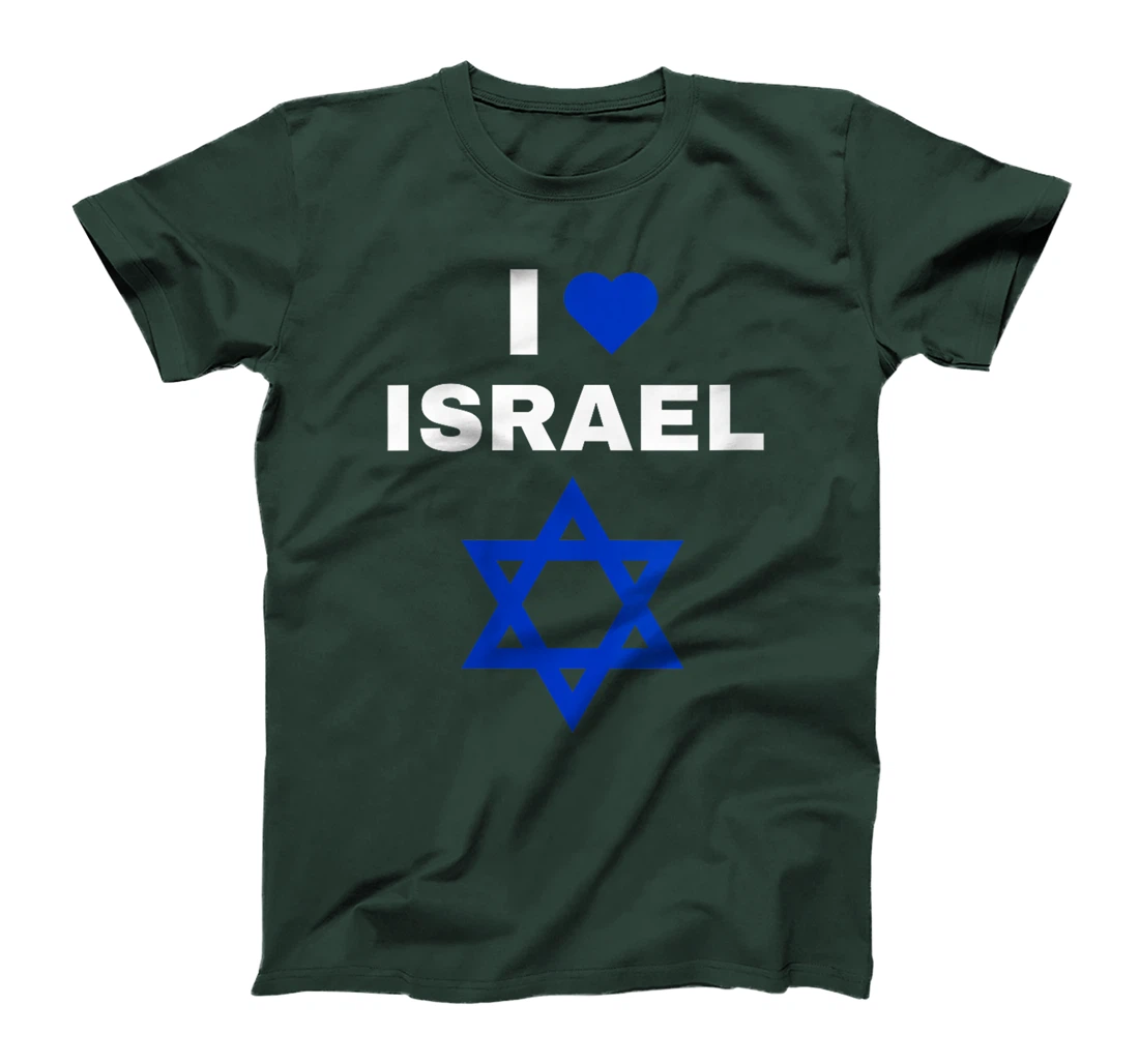 Womens I Love Israel Blue Star of David Support Israel T-Shirt