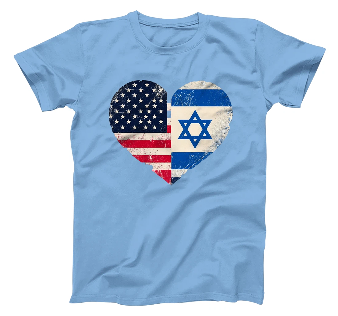 Womens USA Israel Heart - Dual Citizenship T-Shirt