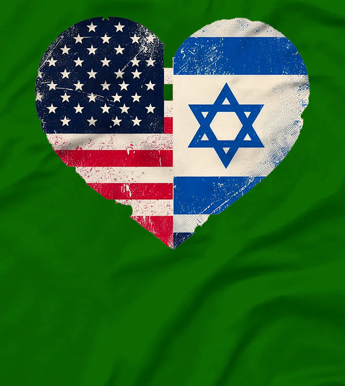 Womens USA Israel Heart - Dual Citizenship T-Shirt