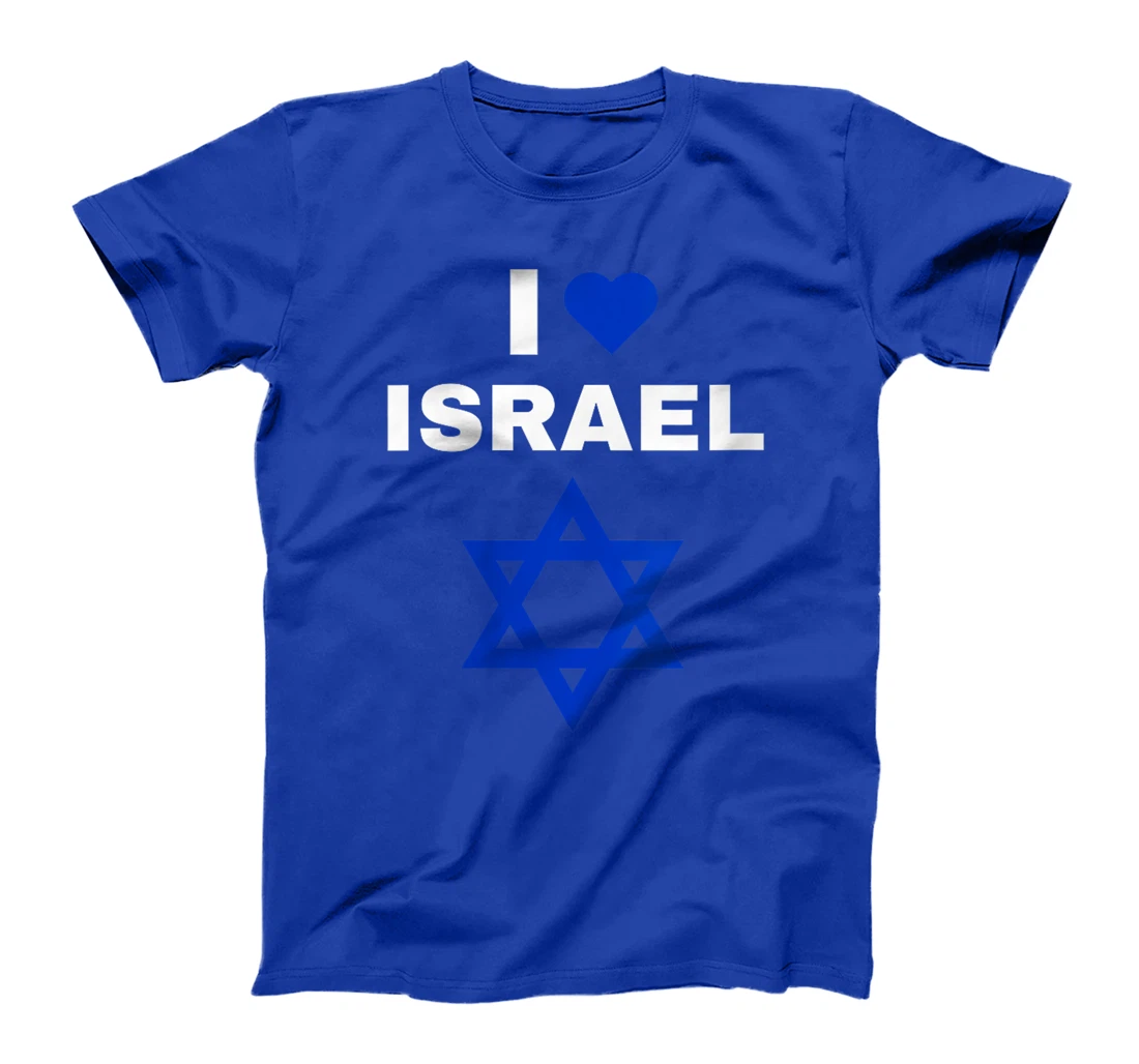 Womens I Love Israel Blue Star of David Support Israel T-Shirt