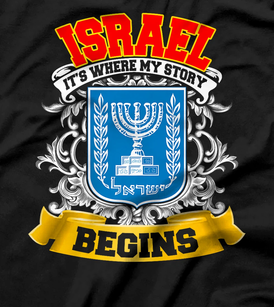 Israel Flag Map - Israel Country Premium T-Shirt