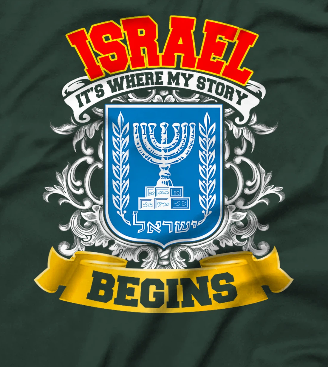 Israel Flag Map - Israel Country Premium T-Shirt