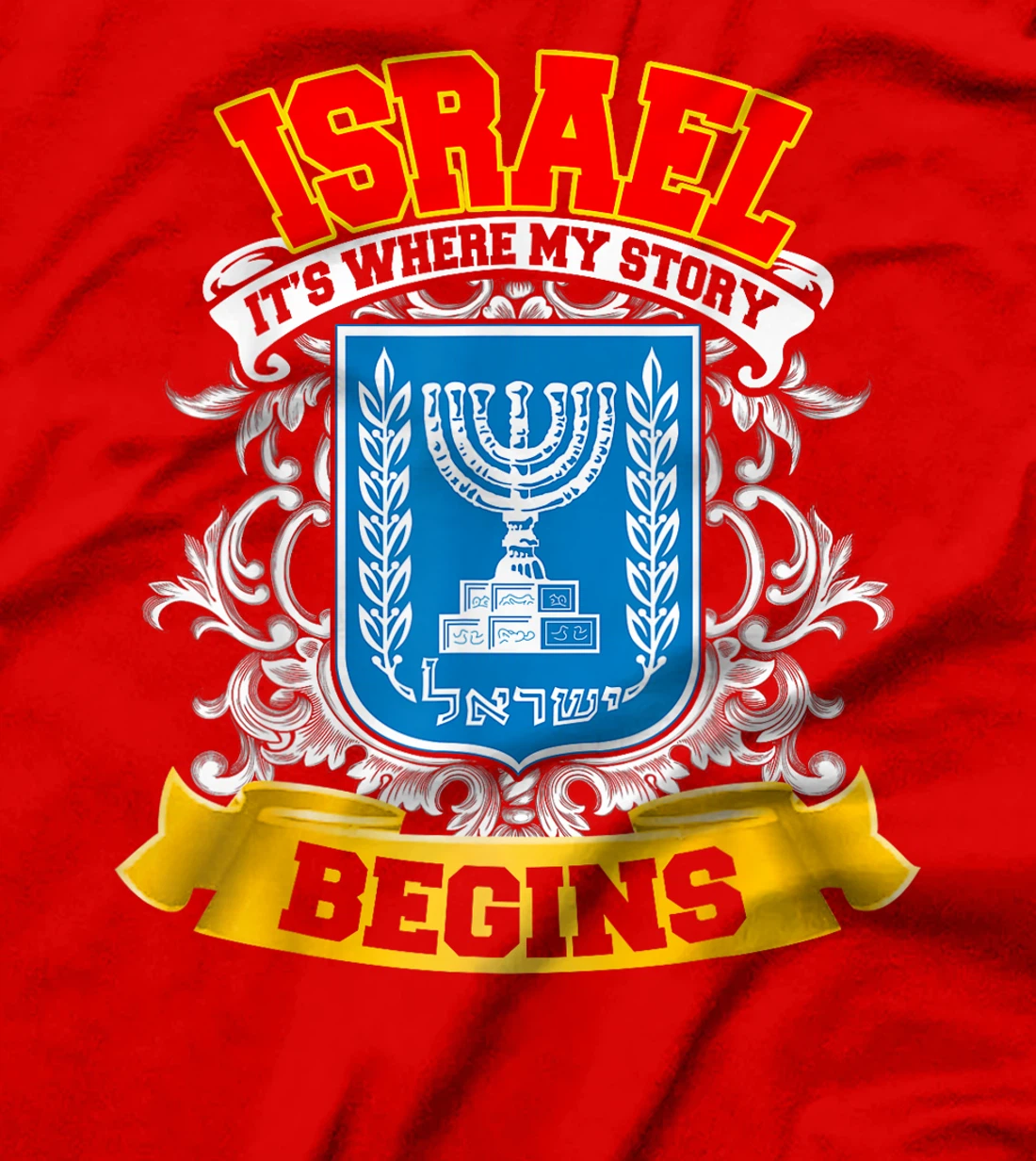 Israel Flag Map - Israel Country T-Shirt