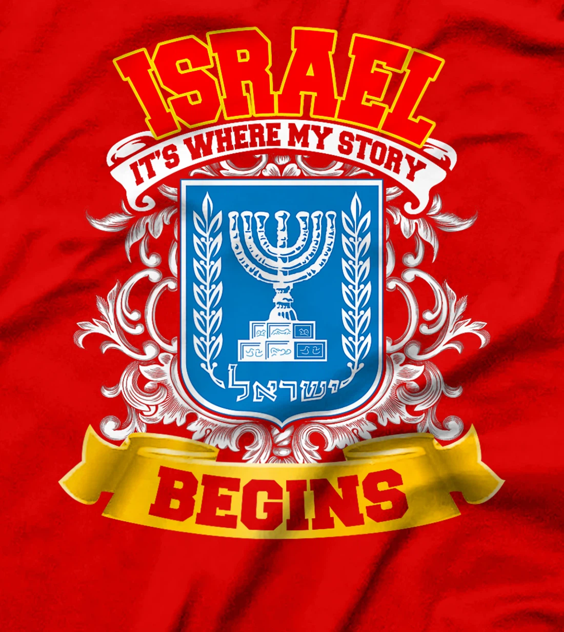 Israel Flag Map - Israel Country Premium T-Shirt