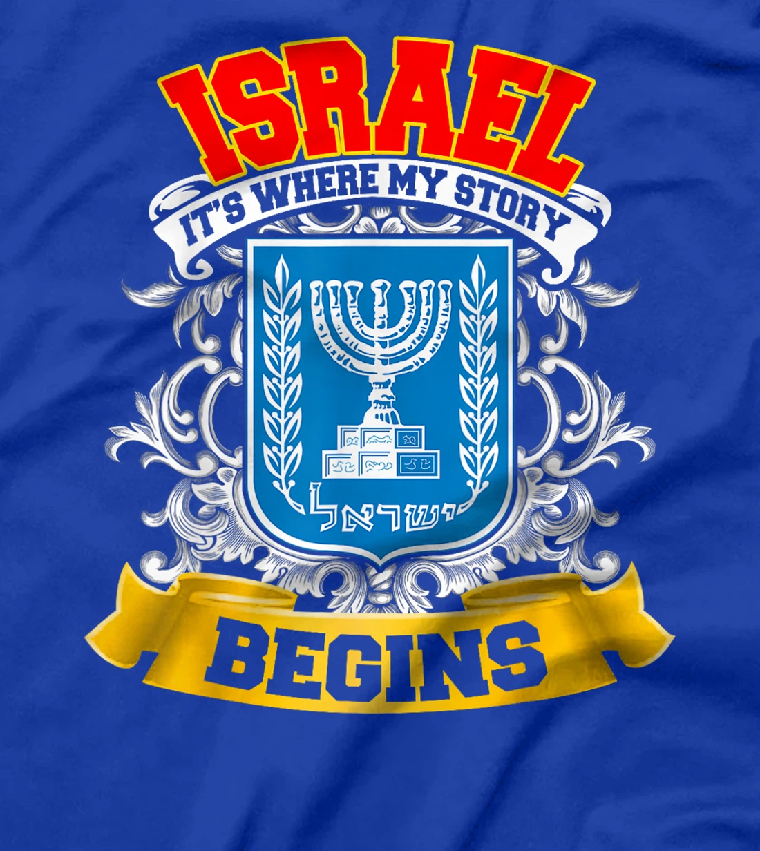 Israel Flag Map - Israel Country T-Shirt