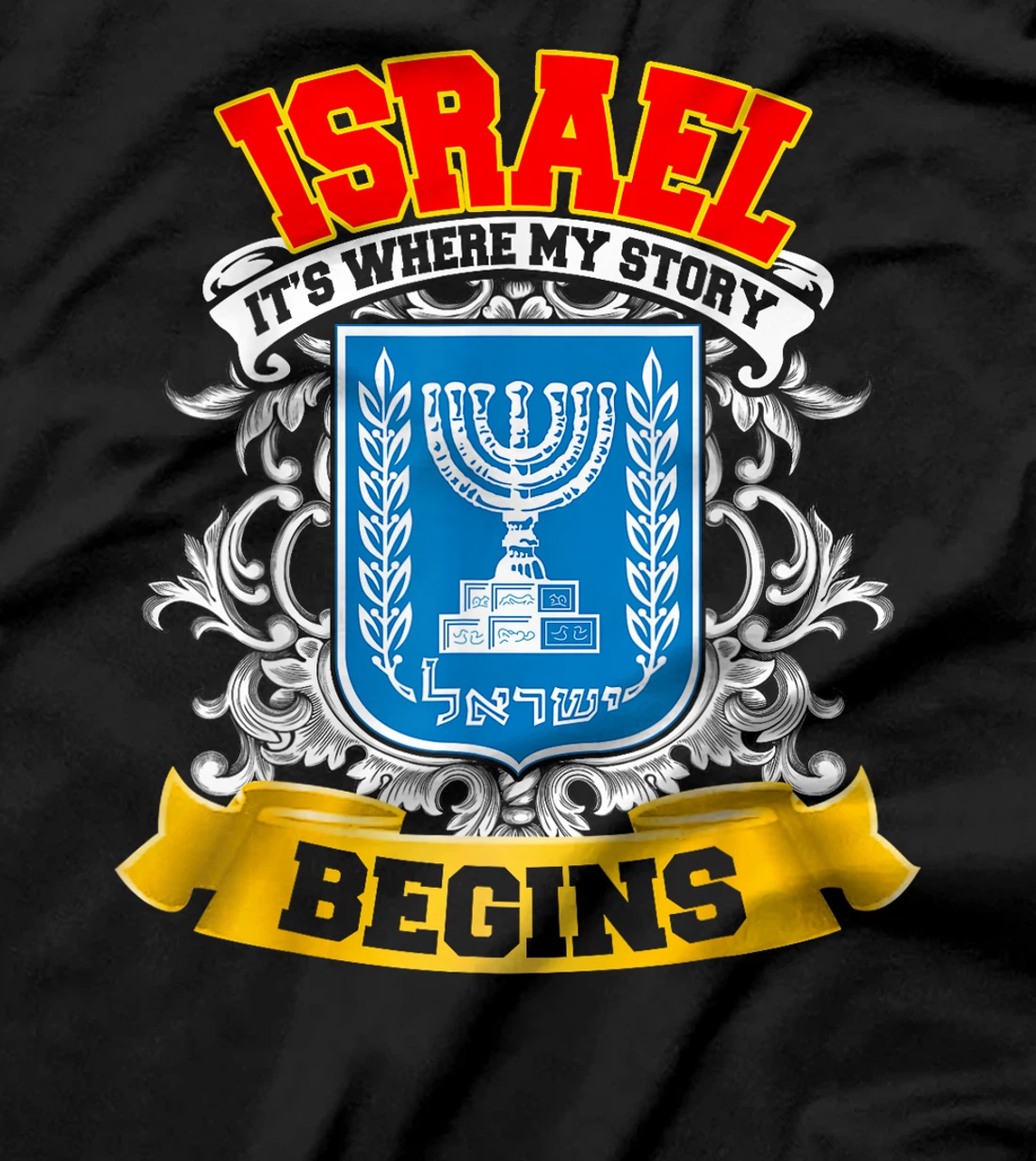 Israel Flag Map - Israel Country T-Shirt