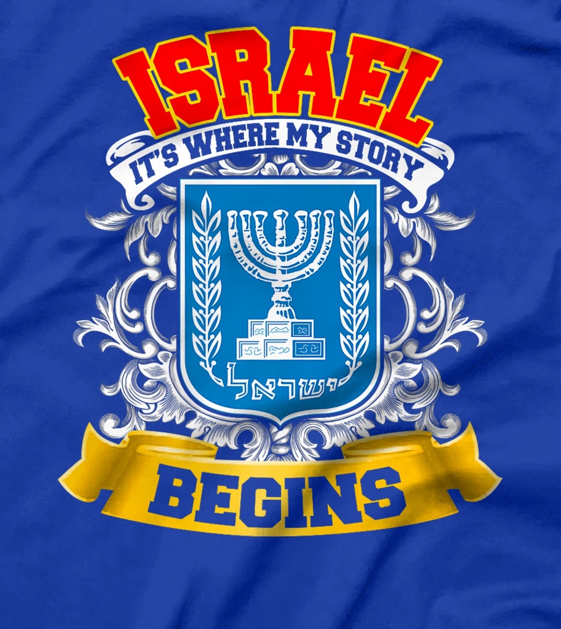 Israel Flag Map - Israel Country Premium T-Shirt