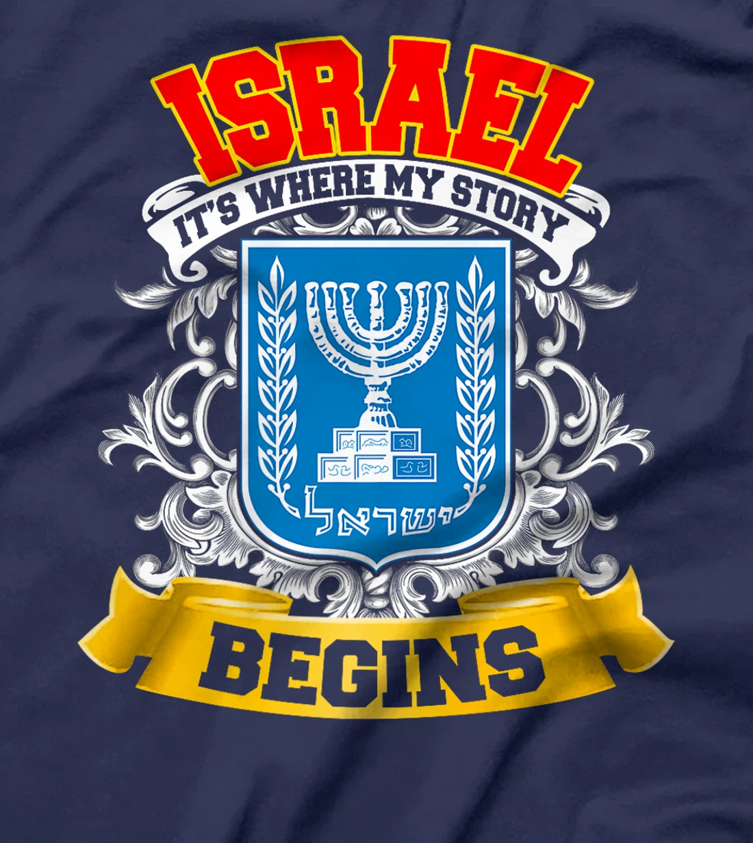 Israel Flag Map - Israel Country Premium T-Shirt
