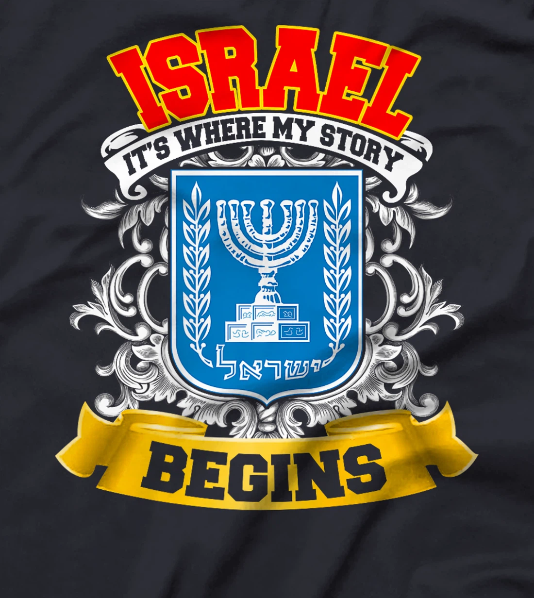 Israel Flag Map - Israel Country Premium T-Shirt