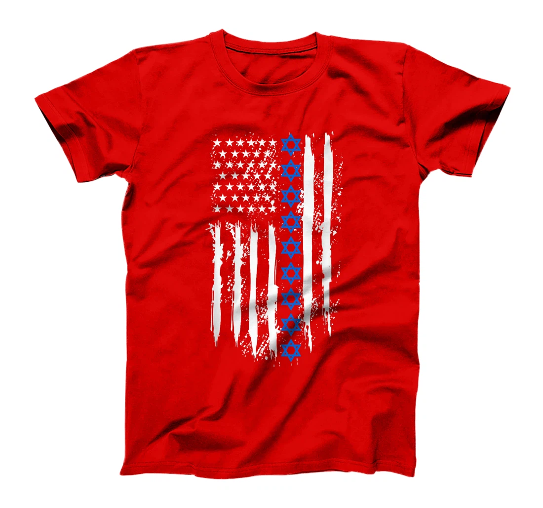 Israel Independence Star American Flag Premium T-Shirt