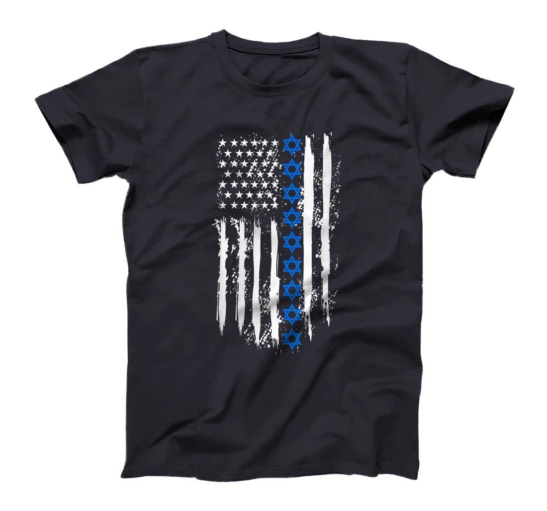 Womens Israel Independence Star American Flag T-Shirt