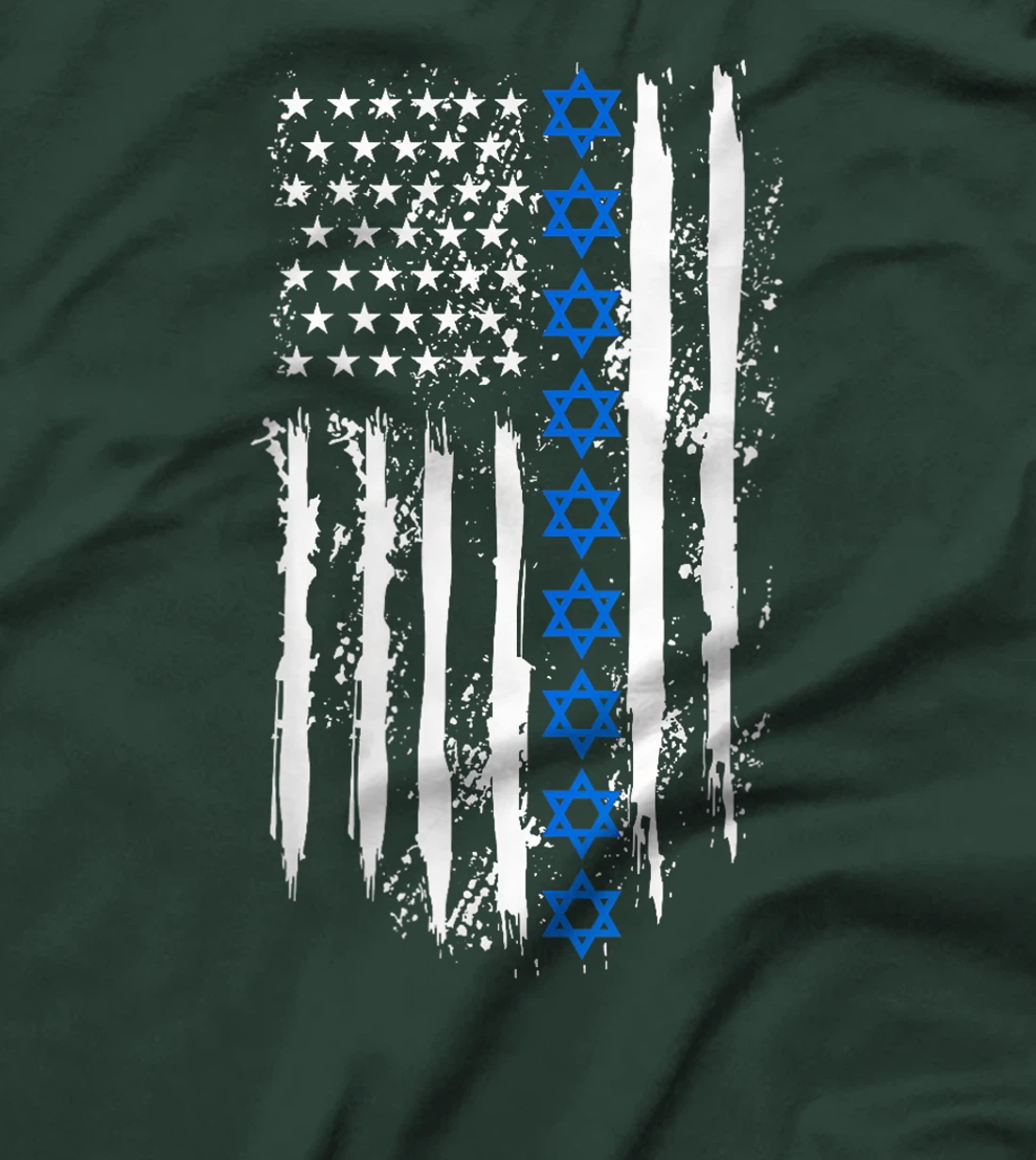 Womens Israel Independence Star American Flag T-Shirt