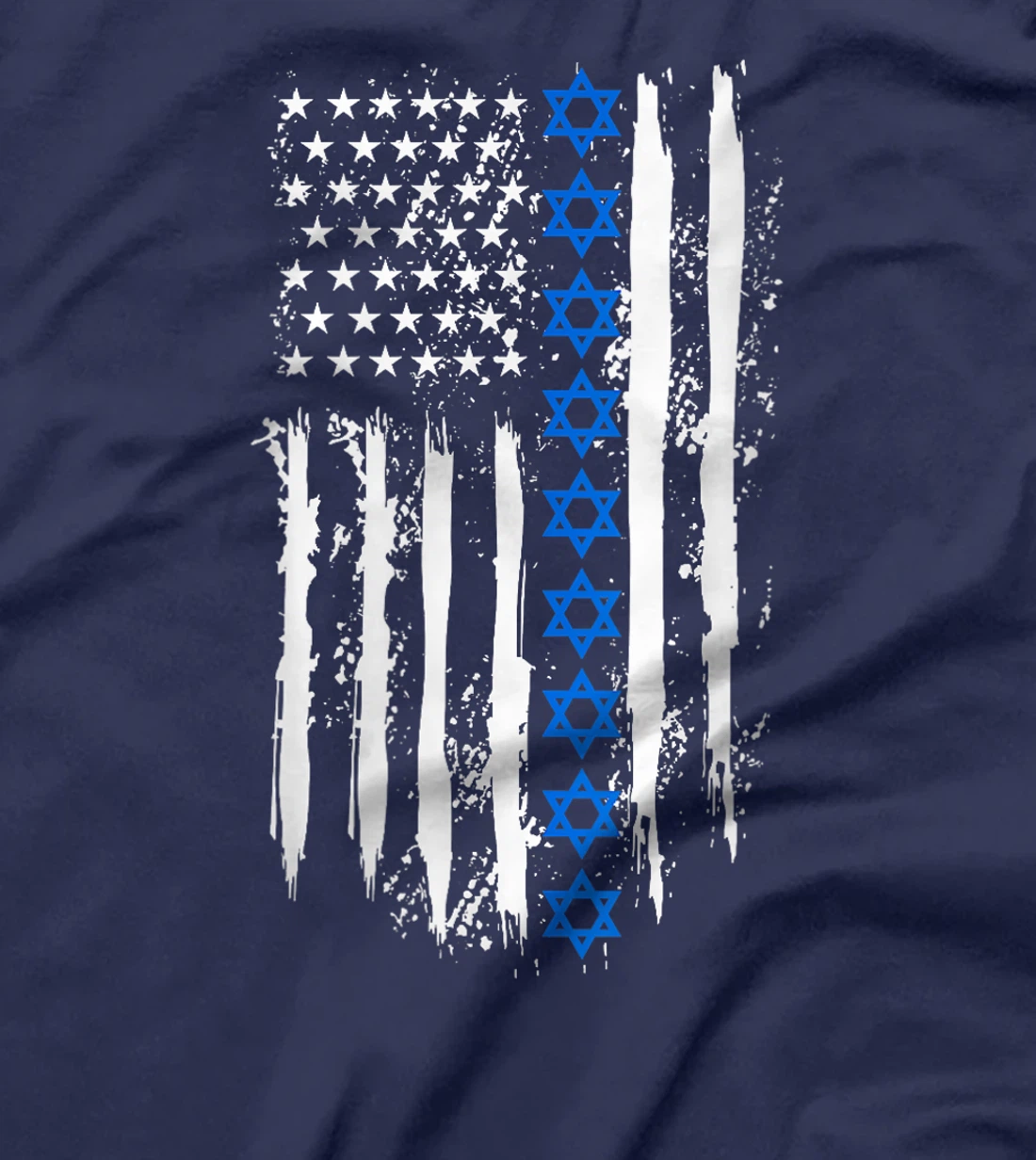 Womens Israel Independence Star American Flag T-Shirt