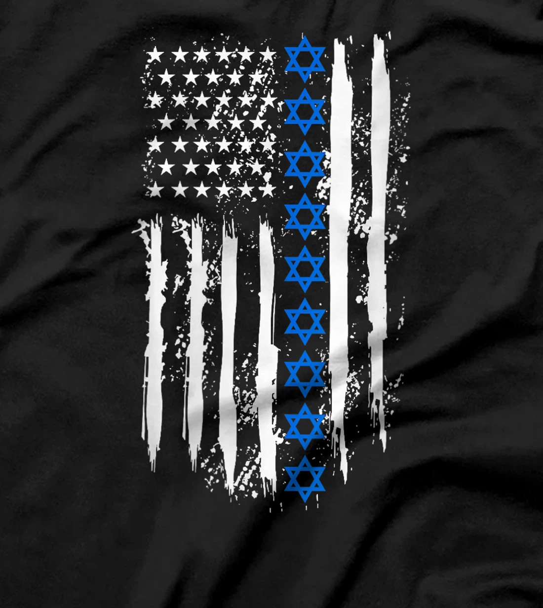 Womens Israel Independence Star American Flag T-Shirt