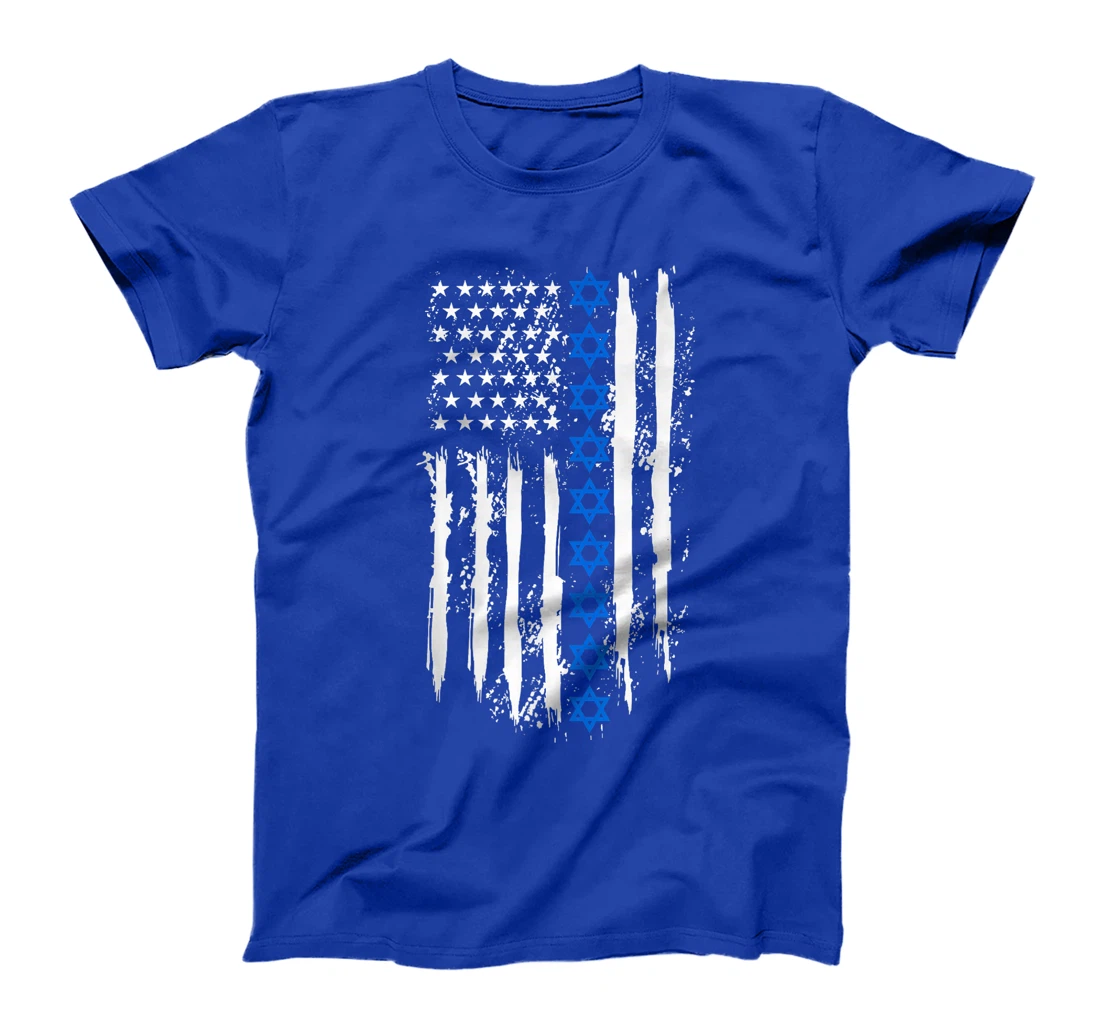 Israel Independence Star American Flag Premium T-Shirt