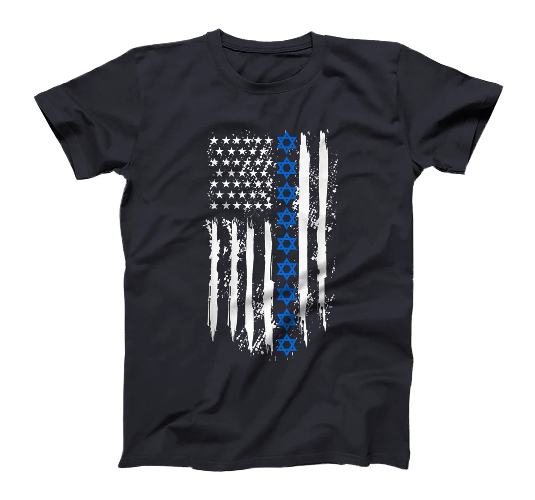 Israel Independence Star American Flag Premium T-Shirt