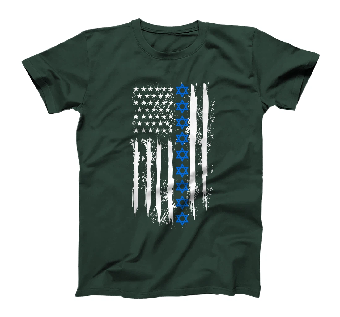 Israel Independence Star American Flag Premium T-Shirt