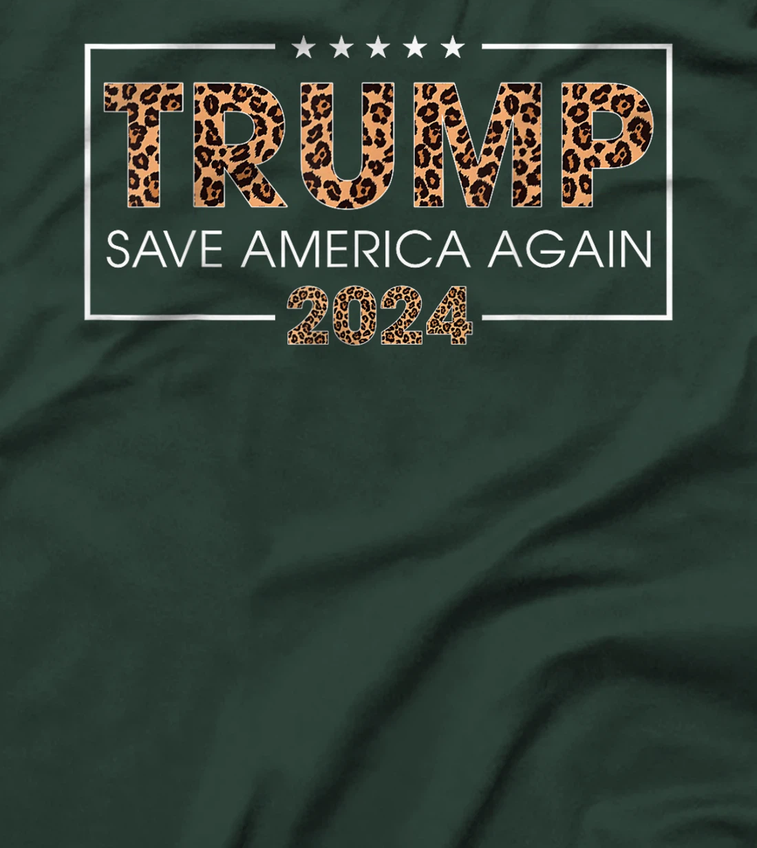 Trump 2024 Save America Again Leopard Print Gift Women Girls T-Shirt