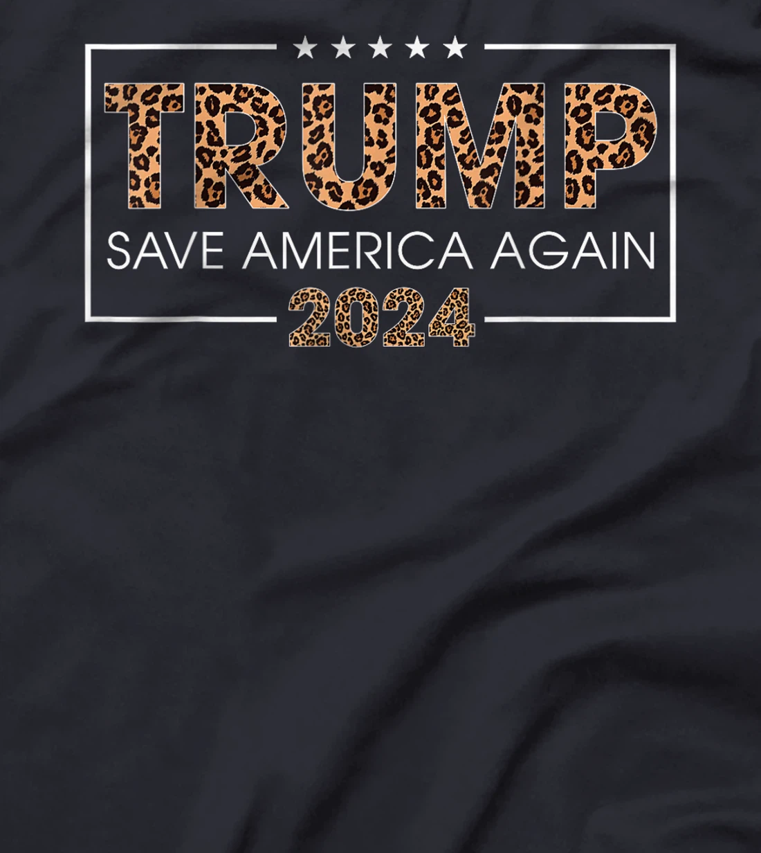 Trump 2024 Save America Again Leopard Print Gift Women Girls T-Shirt