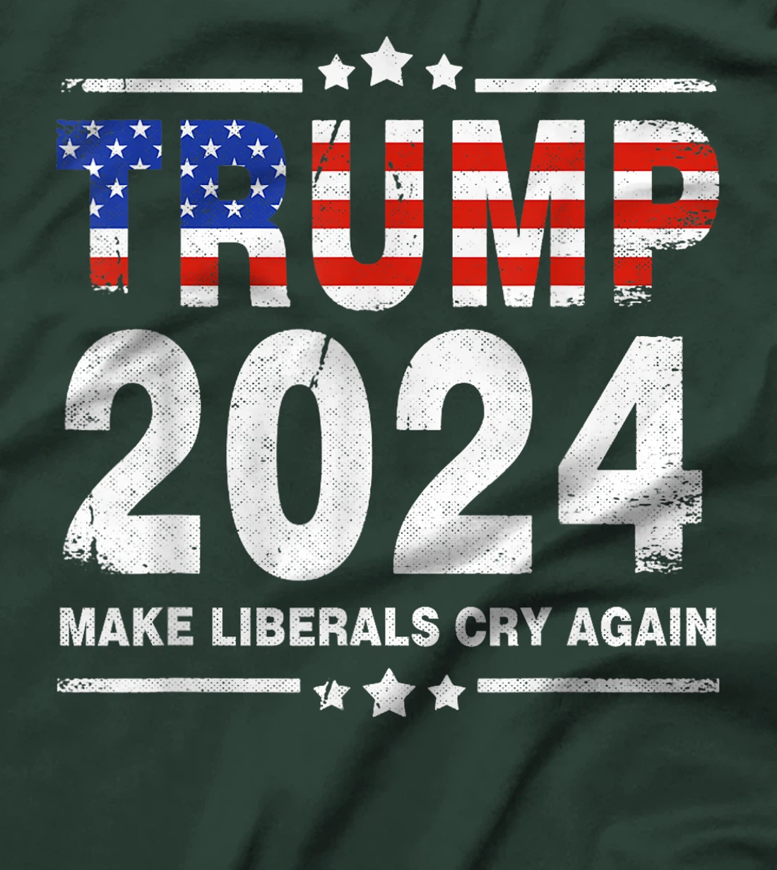 USA Flag President Trump 2024 Make Liberals Cry Again Funny T-Shirt